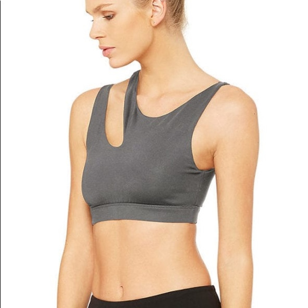 Alo Yoga Peak Bra in Charcoal/Gray